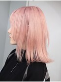 ピンク ケアブリーチウルフレイヤーウルフカットケアブリーチ