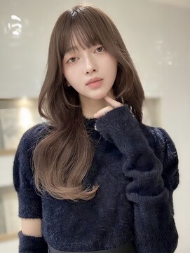 エヌアイ オモテサンドウ(ni omotesando) ナチュラル上品くびれヘア/韓国ヘア顔周りカットマロンベージュ