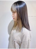 インナーカラーレイヤーロブセミロング10代20代30代前髪あり