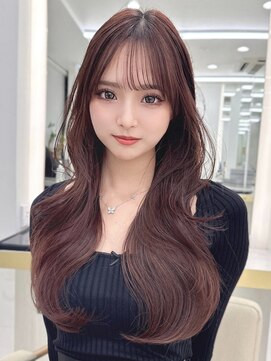 マウルルナ(MAEUL luna) レイヤーカット韓国ヘア　ピンク　『MAEUL luna 桔川』