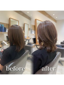 ミラバイケンジ 藤沢(Mira by KENJE) 白髪ぼかし細めハイライト30代40代50代