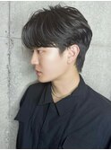 シースルーバング透明感カラーオリーブベージュ韓国マッシュ