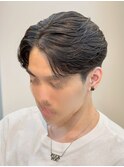 刈り上げセンターパートフェザーパーマニュアンスパーマ韓国