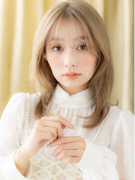 美髪透明感全頭ブリーチハイレイヤーウルフカットY川口10代20代