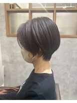 ロッカヘアエジェ(ROCCA hair eje.)&nbsp;ダークアッシュ横顔きれいなショートボブ