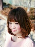 伸ばしかけの方にもオススメ♪ナチュラルかわいいボブ