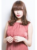 厚めバングで小顔セミロング