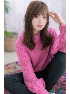 ミック 日暮里店(miq) 毛先カール女子力UP♪チョコブラウンくせ毛風セミディb1