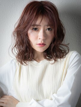 カバーヘア ブリス 北浦和(COVER HAIR bliss) 大人可愛いカシスピンクくせ毛風ラフカールx北浦和20代30代40代