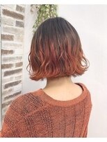 アジールヘア 所沢プロペ通り店(agir hair) ボブグラデーションオレンジブラウン韓国カラー所沢