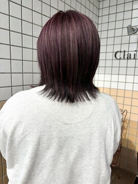 クレール グラン 富塚(ｃｌａｉｒ，ｅ gran) 外ハネレイヤースタイル/ピンクラベンダー/ハイライトカラー