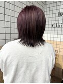 外ハネレイヤースタイル/ピンクラベンダー/ハイライトカラー