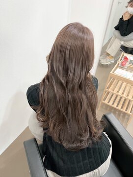 ノー バイ イオエ 西梅田(no. by ioe) ブリーチなしカラー/髪質改善/ミルクティーベージュ/小顔ヘア