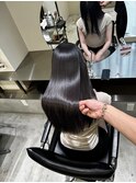 髪質改善 スーパーロング ワンレングス レイヤー 韓国風巻き