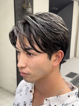 バース 梅田中崎町店(BIRTH) 50代40代白髪ぼかしシルバーメッシュバレイヤージュ