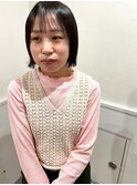 ショートボブ 顔周りカット 切りっぱなしボブ 艶髪 髪質改善