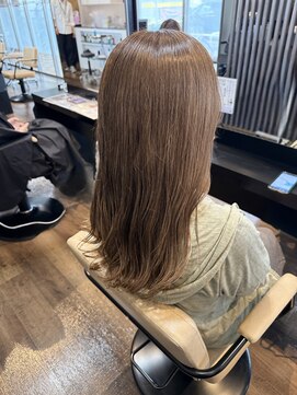 ベージュ/ミディアム/白髪ぼかし/髪質改善/ハイライト