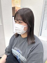 ルーム 郡山店(ROOM)&nbsp;ピアスカラー×切りっぱなしミディスタイル♪