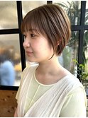 大人可愛い丸みショート×透明感ベージュ×フローディアTR