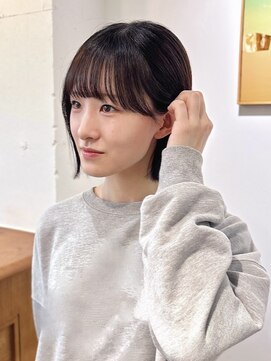 エニエンメイクス 立川(ENIEN MAKE'S) 顔まわりカット、切りっぱなしボブ、小顔カット