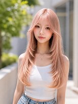 ルージュバイグルーブ(rouge.by.groove)&nbsp;韓国風ピンクベージュ×くびれレイヤー｜透明感ハイトーン