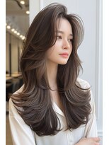ノイエ 原宿 北参道(NoIE) ハッシュカットシースルーバングフレンチバングレイヤーカット