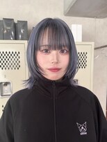 パーク(PAAQ) ダブルカラー&ブリーチ/ウルフカット/ブルーシルバー