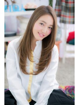 ミック ヘアアンドメイク アップ 駒込店(miq Hair&Make up) ミルクティーブラウン★艶カラー小顔レイヤーロング