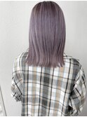 ピンクラベンダーベージュ　切りっぱなし/ミディアム暗髪