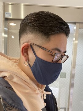 フィフス 渋谷(fifth) かき上げオールバックニュアンスパーマツーブロックフェード