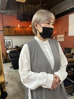 空 ハイトーンマッシュショート_ミルクティーベージュ