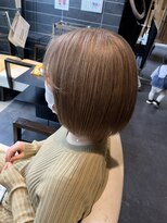 サラジュ 川西店(SARAJU)&nbsp;ピンクベージュ×艶ミニボブ×顔まわりレイヤー