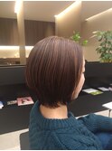 ショートスタイル　ハイライト　アンブレラカラー　ベージュ