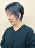 ＊くびれショート大人可愛い黒髪ショート前下がり前髪30代40代2
