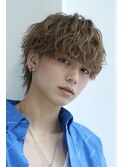 波巻きパーマウルフメンズマッシュショート仙台