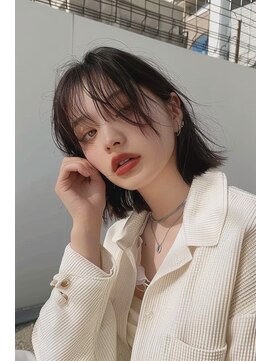 ラナ 新宿(lana) タッセルボブ/韓国ボブ/ブラウン/シースルー/【lana hair新宿】