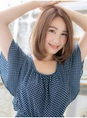 外国人風くすみベージュ切りっぱなしボブディh4上尾20代30代40代