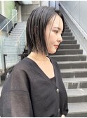 NUDE顔周りレイヤーボブ ミニボブ切りっぱなしボブ レイヤーボブ