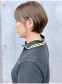 大人ショート/マッシュショート/ナチュラルハイライト白髪ぼかし