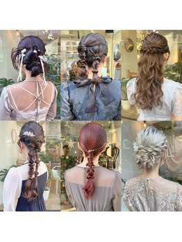 ミモザワークス ヘアアレンジの写真/特別な日を彩るプロの技。長時間崩れにくい似合わせヘアセットで、お呼ばれも華やかに《渋谷》