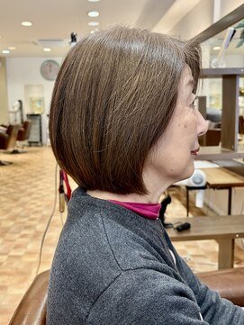 アイニ 河内小阪店(aini) 白髪染め/白髪ぼかしハイライト/ショート/ショートボブ30,40,50