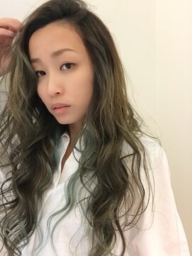 ヘアーリゾートラシックアールプラス(hair resort lachiq R+) 《R+》バレイヤージュ☆オリーブアッシュ