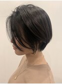 30代40代50代ショートボブ/白髪ぼかしハイライトカラー