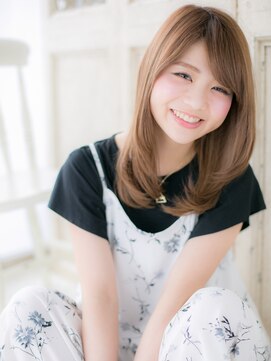 ブルー(BLUE) *CUORE水戸*…斜めバングxグラデーションカラー小顔ワンカールb