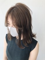 テクライズ 豊橋店(TECHRISE)&nbsp;レイヤー鎖骨ミディ×ベージュカラー