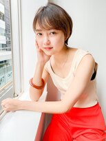 ネイヴィル オモテサンドウ(navile omotesando)&nbsp;アッシュブラウン×シースルーバングマッシュショート20代