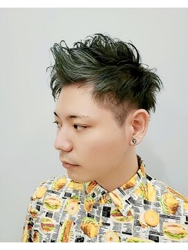 メンズショート バングカラー L エイム ヘアメイク 横川店 Eim Hair Make のヘアカタログ ホットペッパービューティー