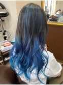 ブルーホワイトカラー×グレージュデザイン