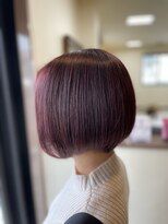 アンダンテヘアケアアンドデザイン(Andante HAIR care&design) ローズピンクショートボブ