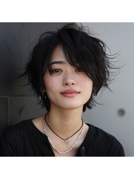 ヘアメイク リーフ 茂原店(HAIRMAKE Leaf) ふんわりパーマ風/ショートボブ/アッシュ/ウェーブ